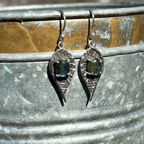 NEW! Labradorite Earrings - Picture 4 of 14